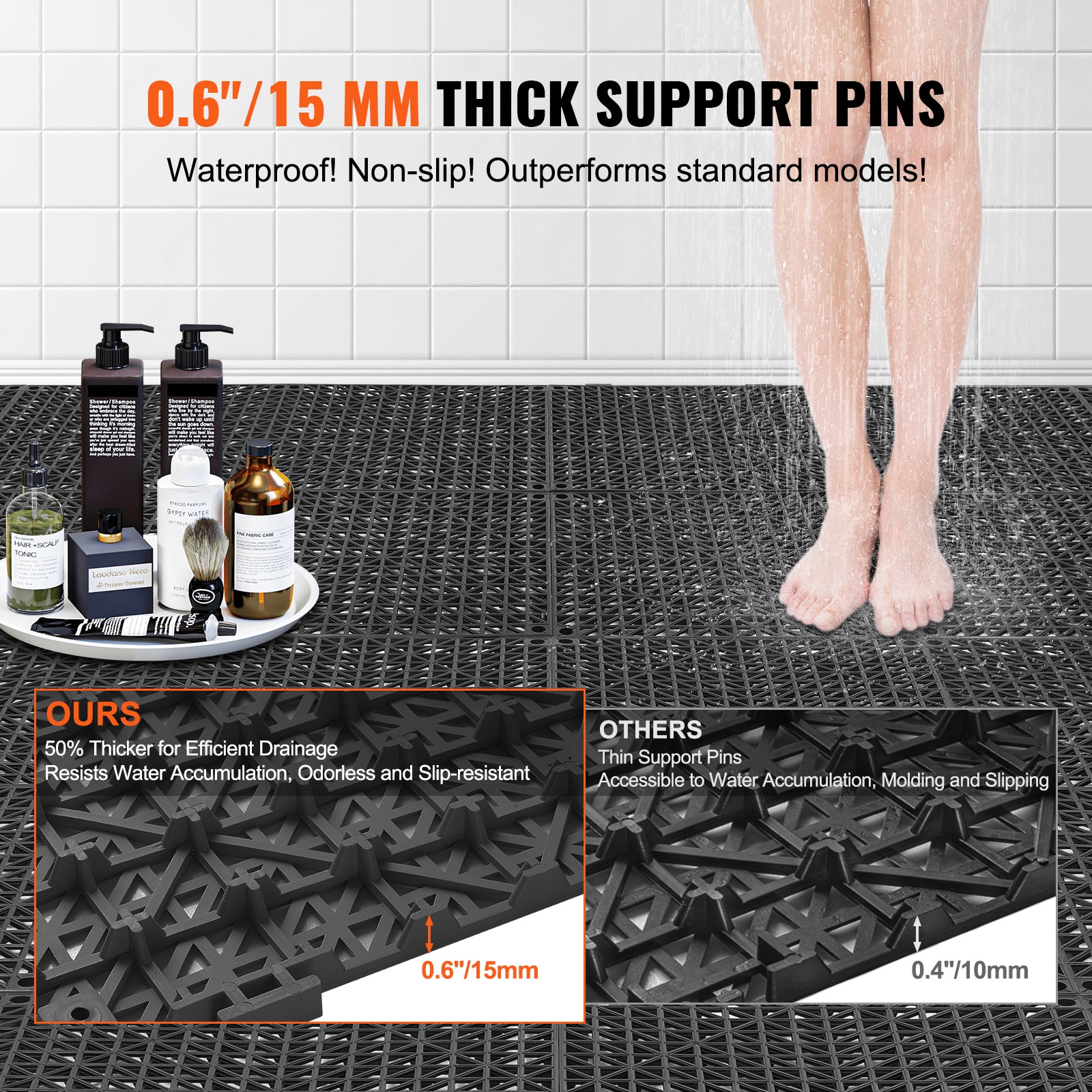 Non-slip Interlocking Drainage Tiles For Bathroom And Pool Floor_voghion.com